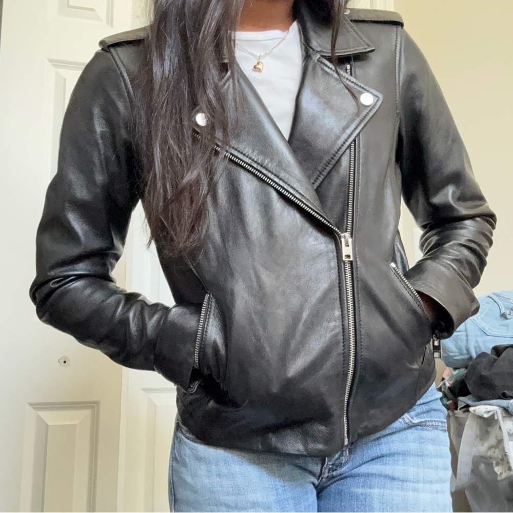 Lucky Brand Black Leather Jacket - Picture 2 of 6